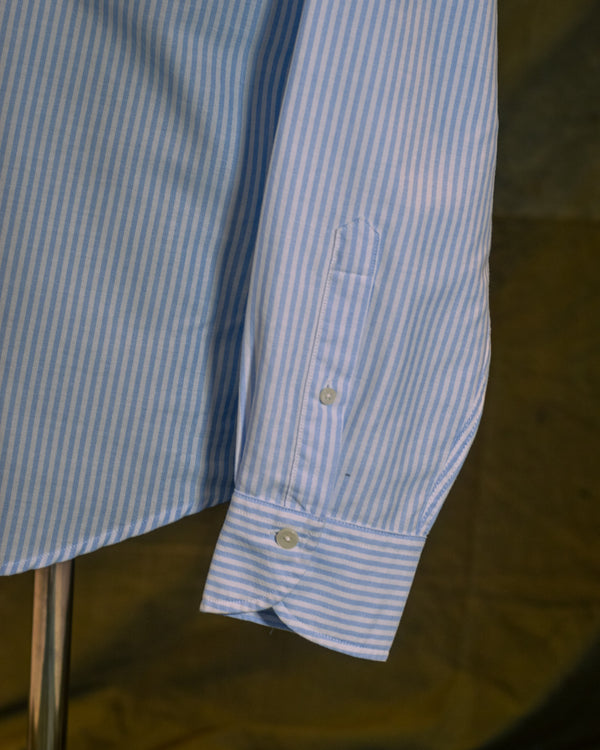 Shatsu Ichi Small Stripe Oxford Shirt Light Blue/White